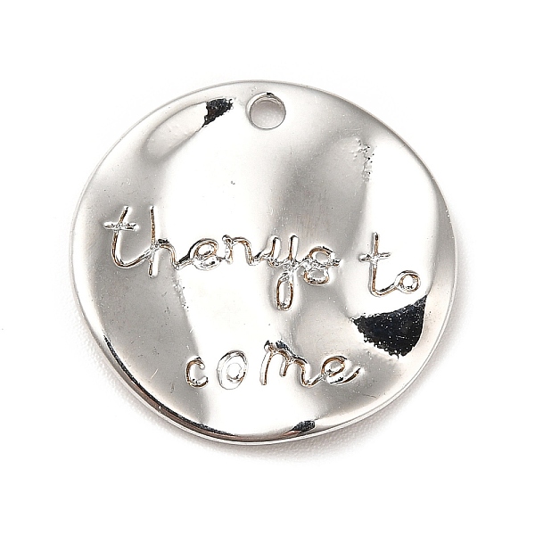 

PandaHall Rack Plating Alloy Pendants, Cadmium Free & Lead Free, Flat Round with Word, Platinum, 19x1.5mm, Hole: 1.4mm Alloy Flat Round
