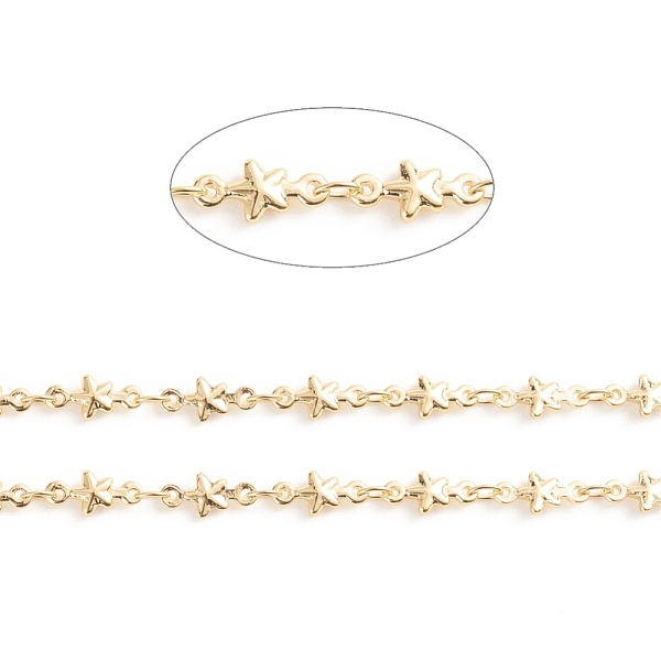 

PandaHall Brass Star Link Chains, with Spool, Soldered, Long-Lasting Plated, Real 18K Gold Plated, 10x4.5x2mm, about 32.8 Feet(10m)/roll...