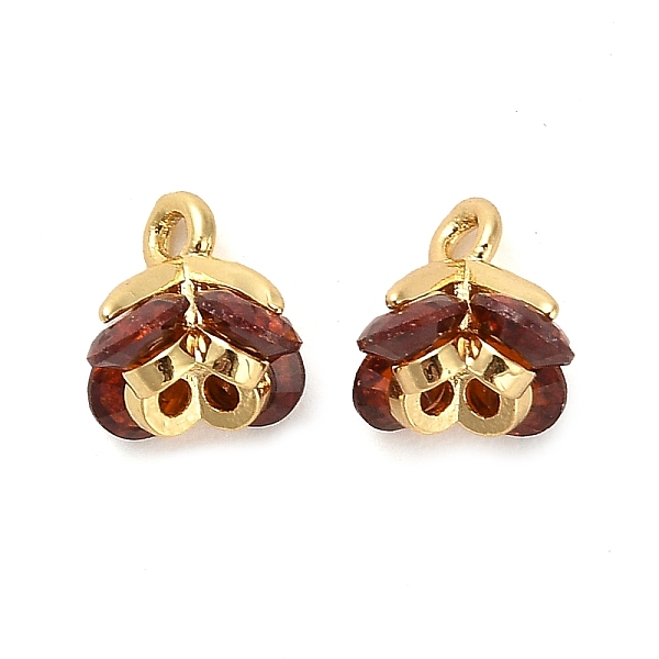 

PandaHall Brass Micro Pave Cubic Zirconia Charms, Flower, FireBrick, 8x7x7mm, Hole: 1.2mm Brass+Cubic Zirconia Flower Red