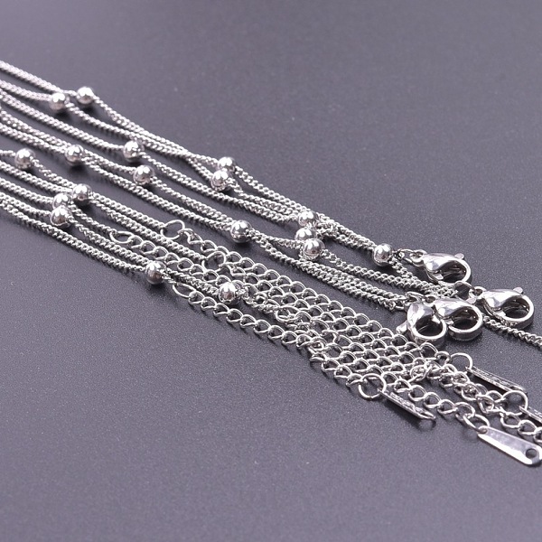 Non-Tarnish 1.5mm Unisex 304 Stainless Steel Satellite Chains Necklaces