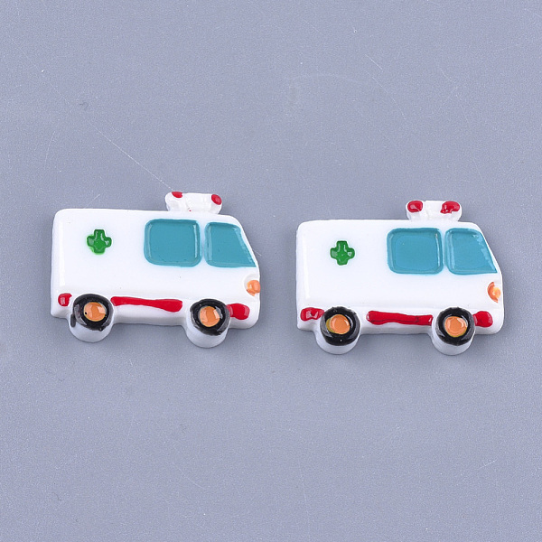 

PandaHall Resin Cabochons, Ambulance, White, 22.5x29x4.5mm Resin Vehicle White