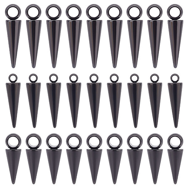 

PandaHall UNICRAFTALE 30pcs Black Cone Charm 15.5-19.5mm Punk Style Charm Stainless Steel Spike Pendants Hypoallergenic Dangle Charm for...