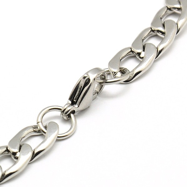 

PandaHall 304 Stainless Steel Curb Chain/Twisted Chain Bracelets, with Lobster Claw Clasps, Stainless Steel Color, 8-1/4 inch(210mm), 8mm...