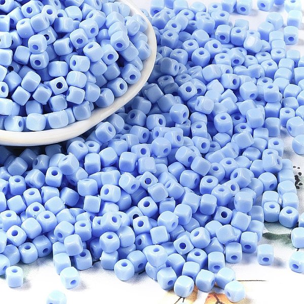 

PandaHall Opaque Acrylic Beads, cube, Light Sea Green, 4x4x4mm, Hole: 1.4mm Acrylic Cube