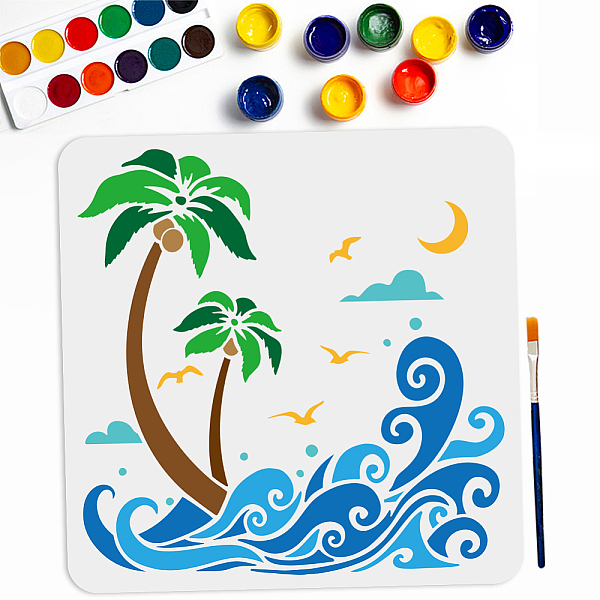

PandaHall MAYJOYDIY US 1Pc PET Hollow Out Drawing Painting Stencils, for DIY Scrapbook, Photo Album, with 1Pc Art Paint Brushes, 300x300mm...