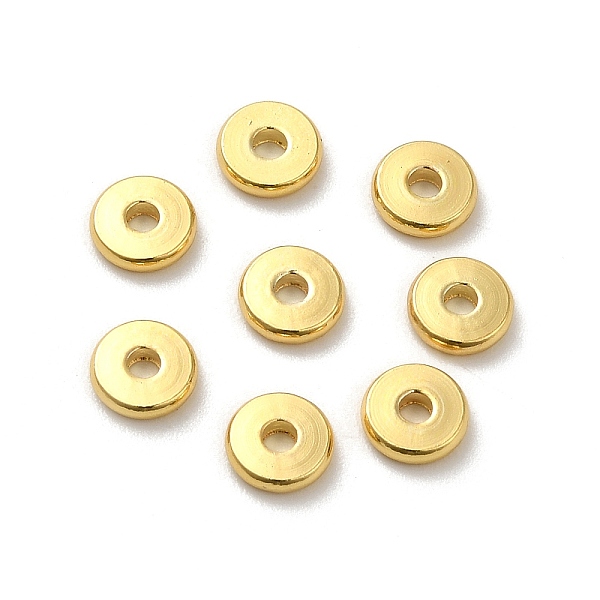 

PandaHall Brass Spacer Beads, Disc, Real 18K Gold Plated, 5x1.2mm, Hole: 1.5mm Brass Disc