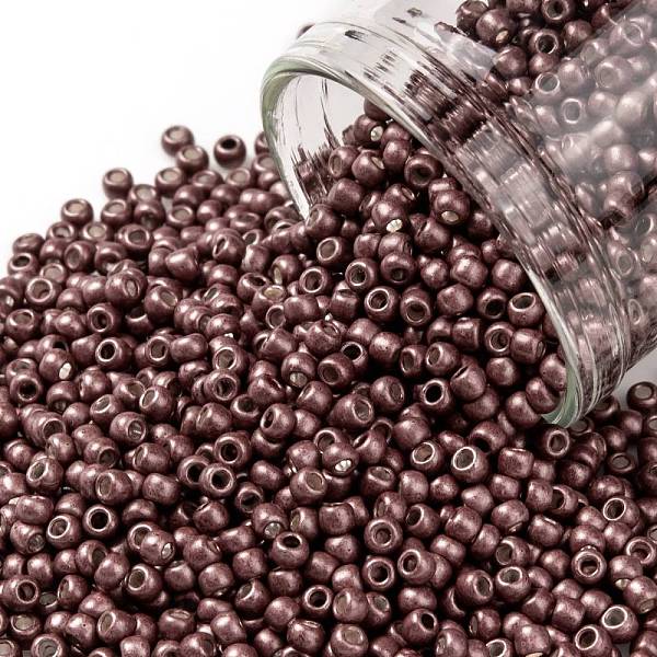 

PandaHall TOHO Round Seed Beads, Japanese Seed Beads, Frosted, (564F) Matte Galvanized Cabernet, 11/0, 2.2mm, Hole: 0.8mm, about..., Red