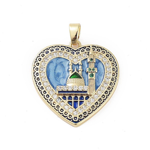 

PandaHall Rack Plating Brass Micro Pave Clear Cubic Zirconia Pendants, with Enamel, Long-Lasting Plated, Lead Free & Cadmium Free, Heart...
