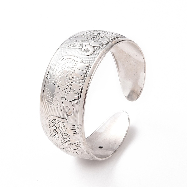 

PandaHall Bohemia Tibetan Style Alloy Thick Open Cuff Bangle for Women, Elephant Pattern, Inner Diameter: 2-1/8 inch(5.5cm), Wide: 25mm...