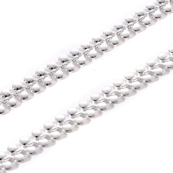 

PandaHall Brass Link Chains, Leaf Shape, Unwelded, Silver, 7.5x8x2mm Brass