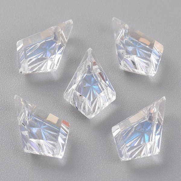 

PandaHall Embossed Glass Rhinestone Pendants, Faceted, Kite, Moonlight, 13x8x4mm, Hole: 1.2mm Glass Rhombus Clear