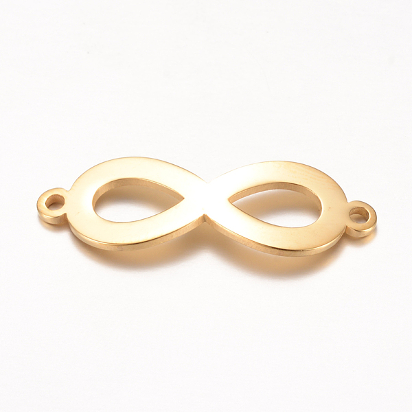 

PandaHall 201 Stainless Steel Links connectors, Infinity, Golden, 28.5x9.5x1mm, Hole: 1.5mm 201 Stainless Steel Infinity
