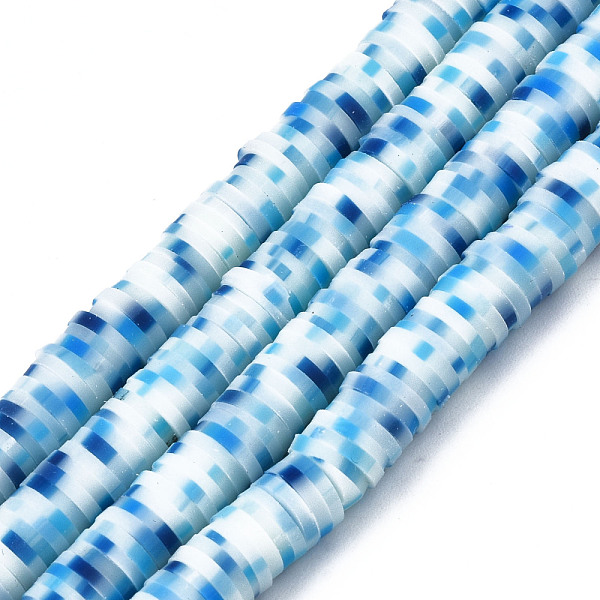 

PandaHall Handmade Polymer Clay Beads Strands, for DIY Jewelry Crafts Supplies, Heishi Beads, Disc/Flat Round, Sky Blue, 6x0.5~1mm, Hole...