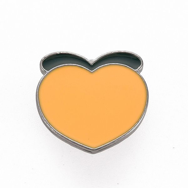 

PandaHall Rack Plating Alloy Enamel Brooches, Enamel Pins, with Brass Butterfly Clutches, Peach, Cadmium Free & Nickel Free & Lead Free..., Orange