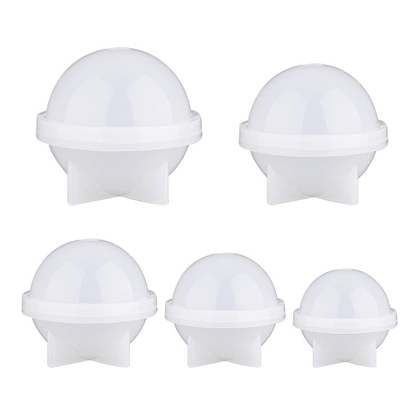 PandaHall Craftdady 5 Sets 5 Styles Silicone Molds, Sphere Molds, Resin Casting Moulds, Jewelry Making DIY Tool For UV Resin, Epoxy Resin...
