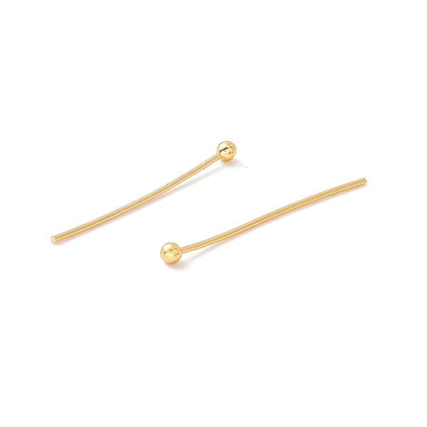 

PandaHall Brass Ball Head Pins, Cadmium Free & Lead Free, Real 18K Gold Plated, 25.5mm, Head: 1.8mm, Pin: 0.5mm, 24 Gauge Brass