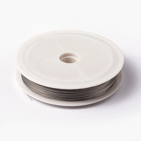 

PandaHall Tiger Tail Wire, Nylon-coated Stainless Steel, Original Color(Raw) Wire, Raw, 0.38mm, about 164.04 Feet(50m)/roll Stainless Steel..., Gray