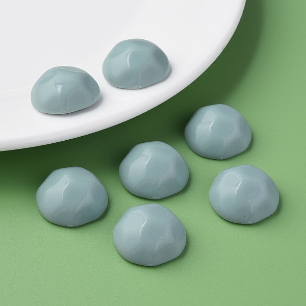

PandaHall Opaque Acrylic Cabochons, Faceted, Half Round, Aqua, 23x22x11mm, about 140pcs/500g Acrylic Half Round Cyan