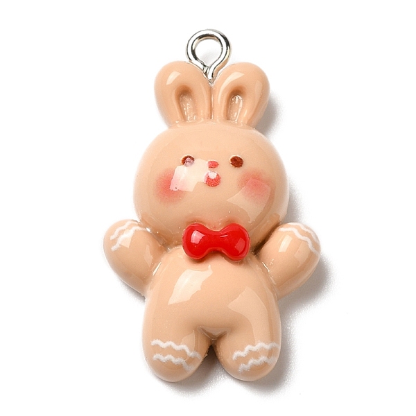 

PandaHall Christmas Opaque Resin Pendants, with Platinum Tone Iron Loops, Rabbit, 31x18.5x8mm, Hole: 2mm Iron+Resin Rabbit