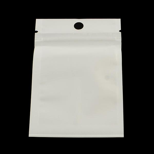 

PandaHall Pearl Film Plastic Zip Lock Bags, Resealable Packaging Bags, with Hang Hole, Top Seal, Self Seal Bag, Rectangle, White, 13x8cm...