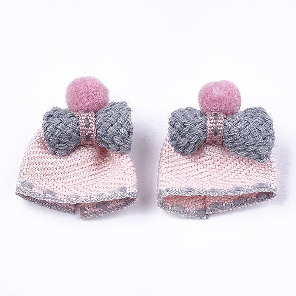 PandaHall Handmade Cotton Cloth Costume Accessories, Hat, Misty Rose, 29~30x26~30x13~14mm Cloth Hat Red