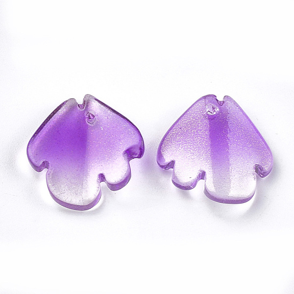 

PandaHall Spray Painted Glass Pendants, with Glitter Powder, Flying Fish, Dark Orchid, 18~18.5x17x5mm, Hole: 1mm Glass Fish Purple