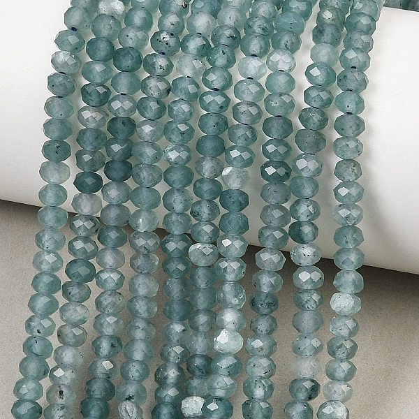 Brins de perles de jade blanc naturel teintées