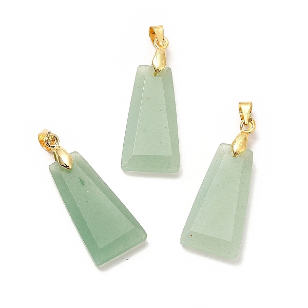 

PandaHall Natural Green Aventurine Pendants, Faceted Trapezoid Charms, with Rack Plating Golden Tone Brass Findings, Cadmium Free & Lead...