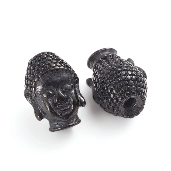 

PandaHall Buddhist 304 Stainless Steel Beads, Buddha Head, Gunmetal, 14x10.2x9.5mm, Hole: 1.8mm 304 Stainless Steel Human