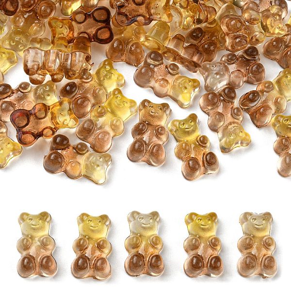 

PandaHall Two Tone Transparent Acrylic Cabochons, Bear, Goldenrod, 19x11mm Acrylic Bear Gold