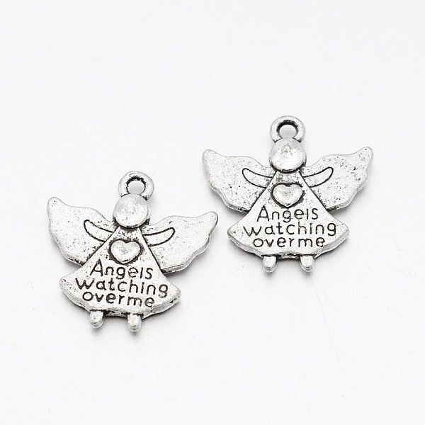 

PandaHall Tibetan Style Alloy Pendants, Cadmium Free & Lead Free, Angel, Antique Silver, 19.5x19x3mm, Hole: 2mm, about 610pcs/kg Alloy Angel...