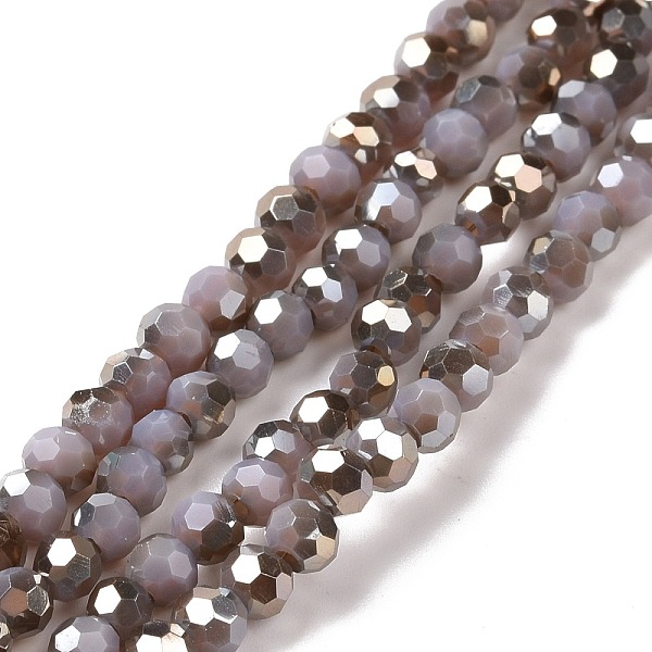 

PandaHall Faceted(32 Facets) Round Half Rainbow Plated Electroplate Glass Beads Strands, Plum, 4mm, Hole: 1mm, about 100pcs/strand, 14.9..., Purple
