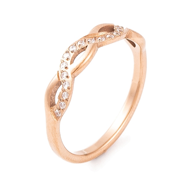 

PandaHall Infinity 304 Stainless Steel with Clear Cubic Zirconia Finger Ring for Women, Rose Gold, 4.5mm, US Size 6~9(16.5~18.9mm) Stainless...