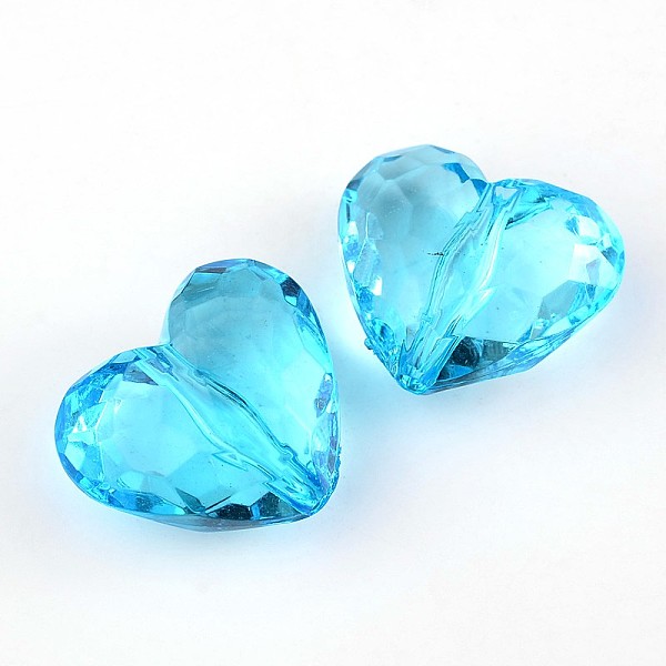 

PandaHall Transparent Acrylic Beads, Heart, Sky Blue, about 25mm long, 28.5mm wide, 16mm thick, hole: 3mm, about 88pcs/500g Acrylic Heart...