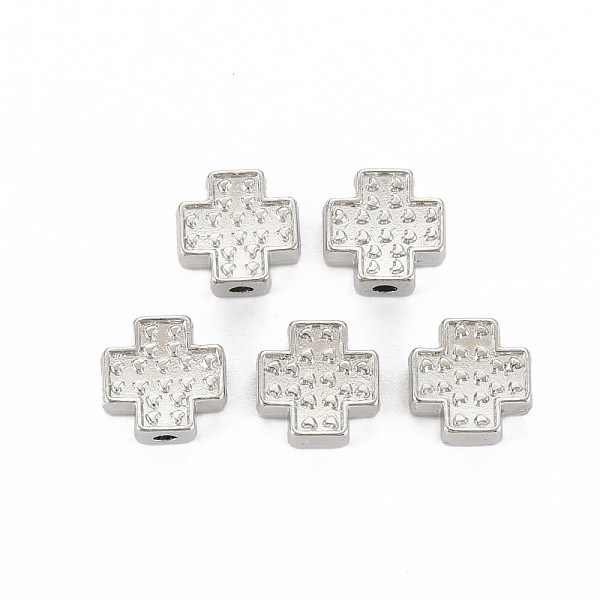 

PandaHall Tibetan Style Alloy Beads, Cross, Cadmium Free & Lead Free, Platinum, 8x8x3mm, Hole: 1.4mm, about 1470pcs/1000g Alloy Cross
