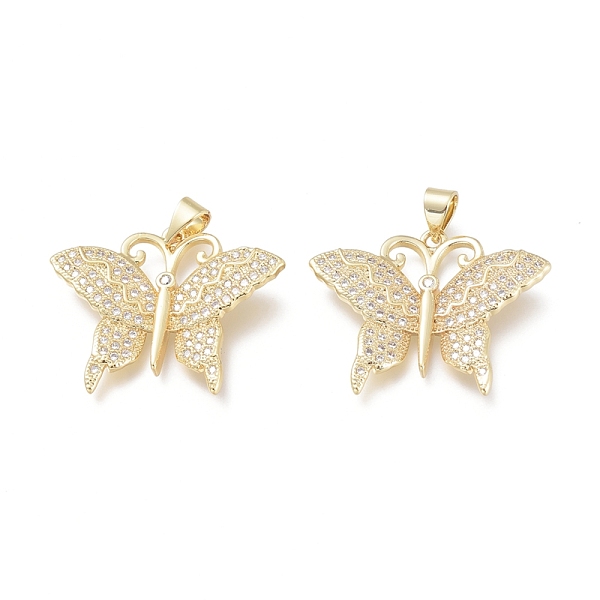 

PandaHall Brass Micro Pave Clear Cubic Zirconia Pendants, Butterfly, Real 18K Gold Plated, 23x28.5x4mm, Hole: 3X4mm Brass+Cubic Zirconia...