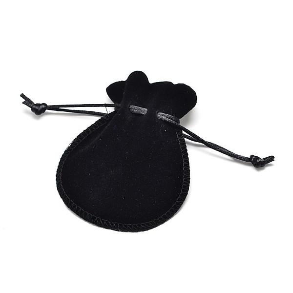 

PandaHall Velvet Bags Drawstring Jewelry Pouches, for Party Wedding Birthday Candy Pouches, Black, 13.5x10.5cm Velvet Black