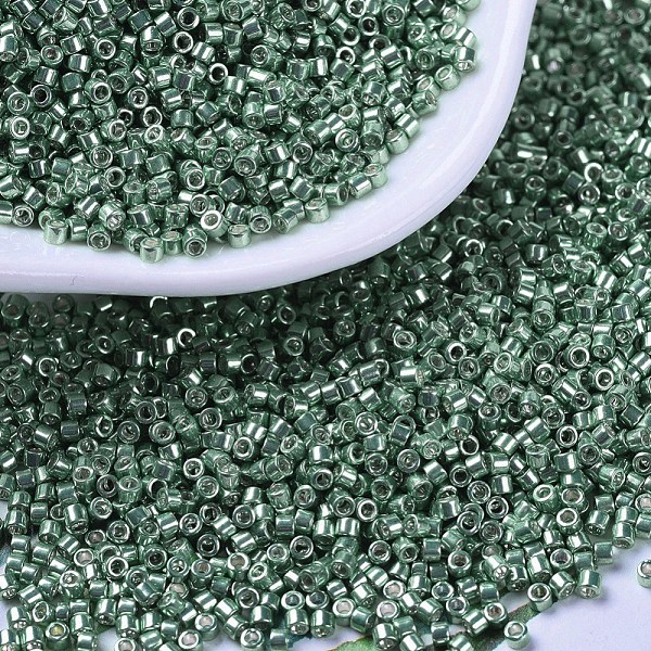 

PandaHall MIYUKI Delica Beads, Cylinder, Japanese Seed Beads, 11/0, (DB0414) Galvanized Dark Sea Foam, 1.3x1.6mm, Hole: 0.8mm, about..., Cyan
