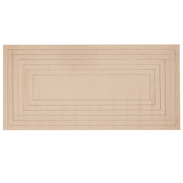 

PandaHall Poplar Wood Sheets & Rings, for Clay Plate Guide, Rectangle, PapayaWhip, 23~35x5~17x0.45cm, 7pcs/set Wood Rectangle Orange