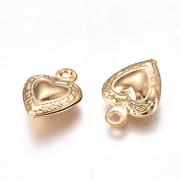 

PandaHall 304 Stainless Steel Charms, Heart, Real 24k Gold Plated, 12x9x3mm, Hole: 1mm 304 Stainless Steel Heart