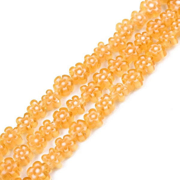 

PandaHall Handmade Millefiori Glass Bead Strands, Plum Bossom, Sandy Brown, 6~7x6~8x2.5~3mm, Hole: 1mm, about 63~65pcs/strand, 15.55...