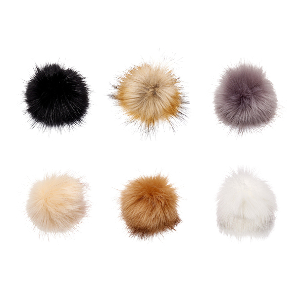 

PandaHall Pom Pom Ball, with Rubber Band, Mixed Color, 10cm, 12pcs/bag Fibre Multicolor