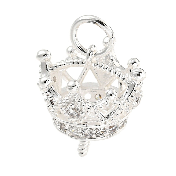 

PandaHall Brass Micro Pave Cubic Zirconia Peg Bails Pendants, For Half Drilled Beads, Long-Lasting Plated, Lead Free & Cadmium Free, Crown..., Clear