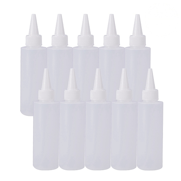 PandaHall 120ml Plastic Glue Bottles, Clear, 12.5x4.2cm, capacity: 120ml Plastic Clear