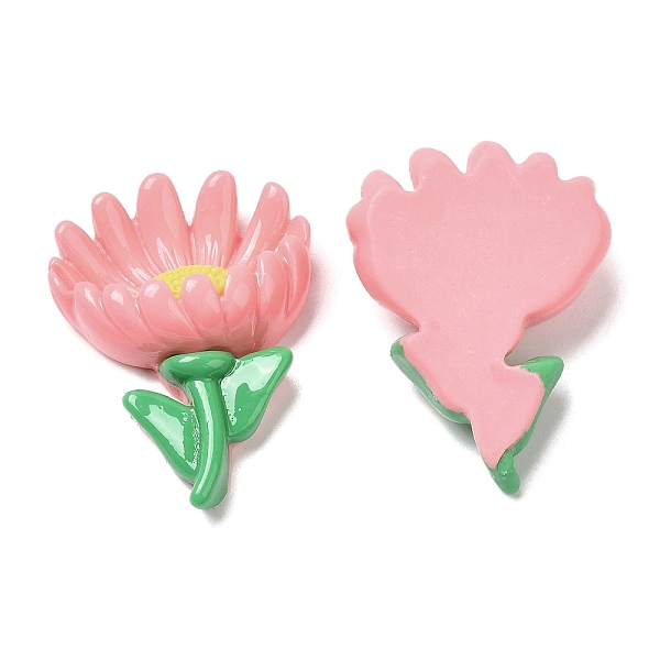 

PandaHall Opaque Resin Cabochons, Flower, Light Coral, 32x24x9mm Resin Flower