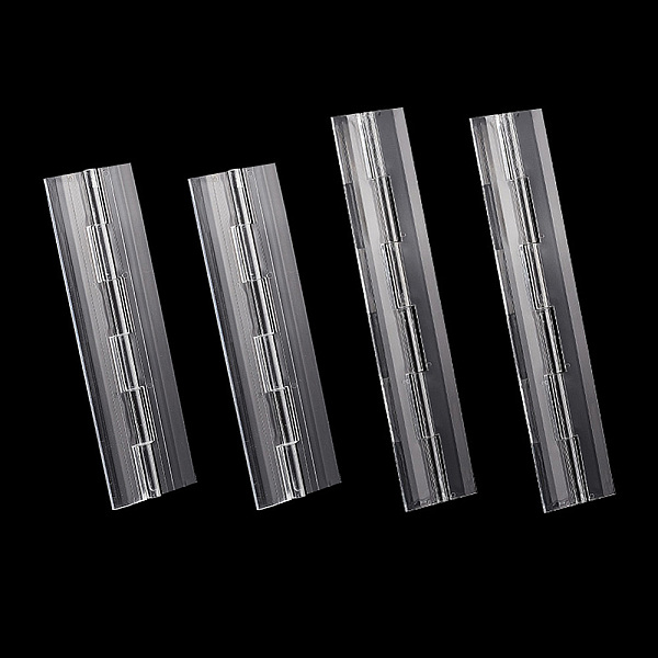 PandaHall AHADEMAKER 4Pcs 2 Style Transparent Acrylic Hinges, Folding Hinge Tools, for Storage Box, Clear, Fold: 150~200x25~26x7mm, Unfold...