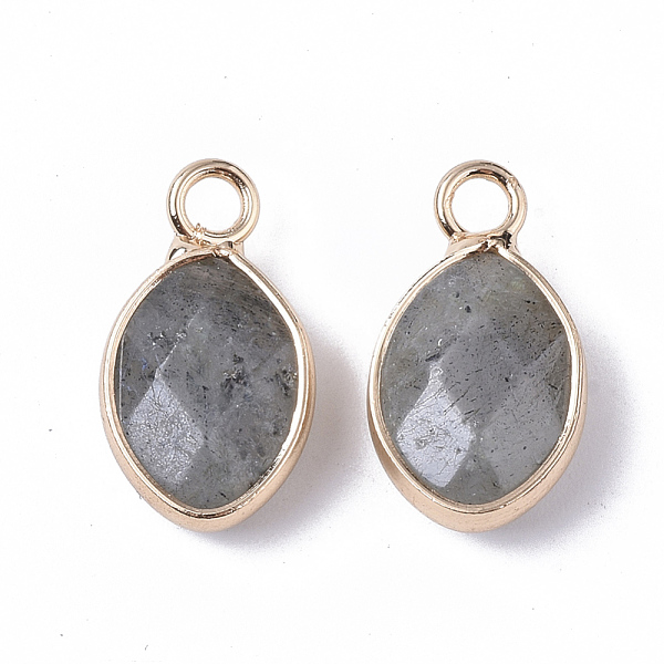 

PandaHall Natural Labradorite Pendants, with Golden Tone Brass Open Back Bezel, Faceted, Teardrop, 17x9x5mm, Hole: 2mm Labradorite Teardrop