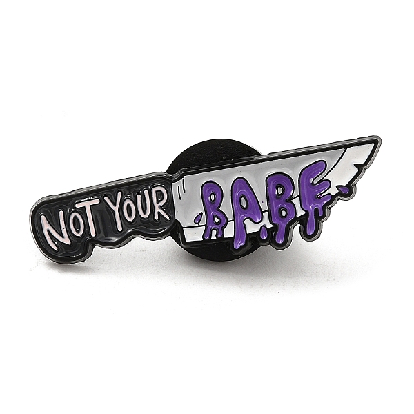 PandaHall Knife with Word Not Your Babe Enamel Pins, Black Alloy Brooches for Clothes Backpack Women, Indigo, 8.5x31.5x1.3mm Alloy+Enamel...