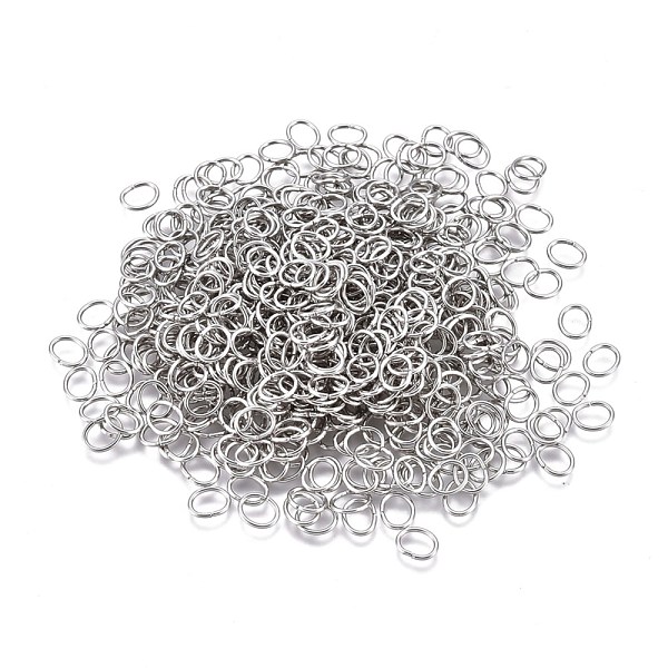 

PandaHall 304 Stainless Steel Jump Rings, Open Jump Rings, Oval, Stainless Steel Color, 21 Gauge, 6x5x0.7mm, Inner Diameter: 3.5x4.7mm 304...