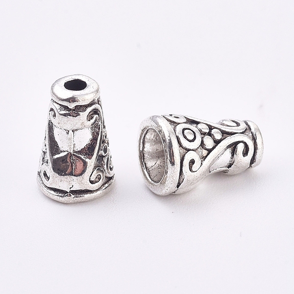 

PandaHall Tibetan Style Alloy Bead Cone, Apetalous, Antique Silver, 10x7mm, Hole: 1.2mm, Inner Diameter: 5mm Alloy